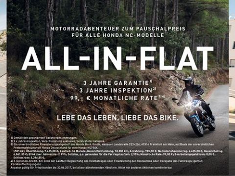 Motorradabenteuer zum Pauschalpreis All-in-Flat