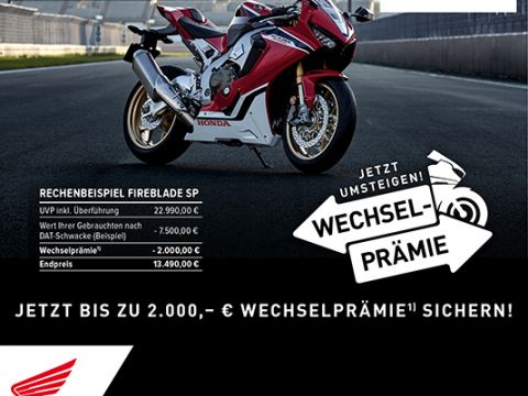 Honda Fireblade - jetzt Wechselprämie sichern