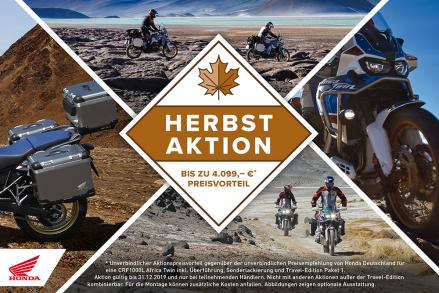 Bis zu 4.099,- € Preisvorteil bei der Honda Herbstaktion im Moto-Bike-Shop in Offenburg.