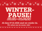 Winterpause vom 22.12.2025 - 06.01.2026