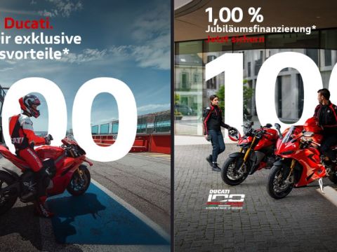 100 Jahre Ducati - Jubiläumsvorteile jetzt sichern