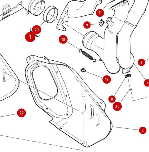 DUCATI Auspuffabdeckung rechts Panigale V4 Pos.2