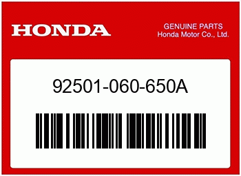 Honda SECHSKANTKOPFSCHRAUBE, 6X, Honda-Teilenummer 92501060650A