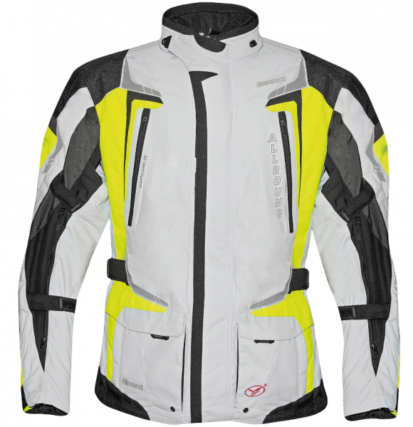 Germot TEXTILJACKE ALLROUND HERREN HELLGRAU/GELB MOTORRADJACKE