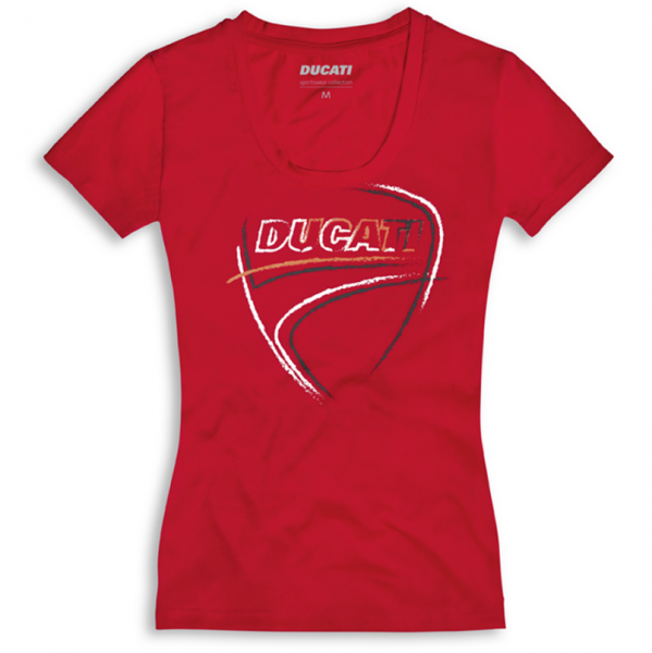 Ducati Original HEARTBEAT T-SHIRT DAMEN ROT