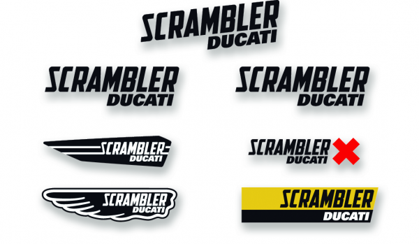 Ducati Scrambler Main Logos Aufkleberset