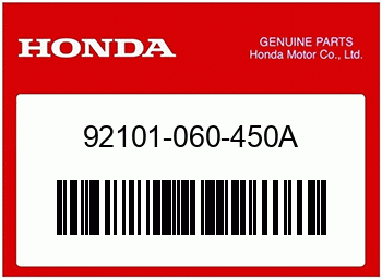 Honda SCHRAUBE, HEX., 6X45, Honda-Teilenummer 92101060450A