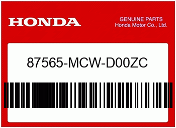 Honda PLAKETTE, FARBE (###) *TY, Honda-Teilenummer 87565MCWD00ZC
