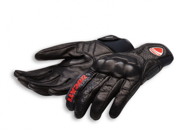 Ducati LEDER HANDSCHUHE LOGO C1 SCHWARZ