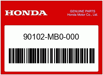 Honda SCHRAUBE, Honda-Teilenummer 90102MB0000