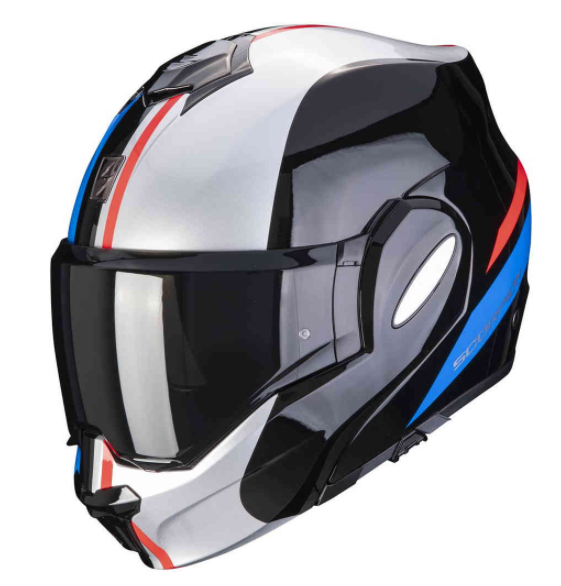 Scorpion EXO-TECH FORZA KLAPPHELM Schwarz-Silber-Rot