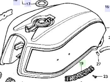 Honda Original KRAFTSTOFFTANK R-107C-U CB750K