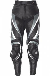 iXS Motorrad Lederhose ROBIN schwarz-grau-weiss