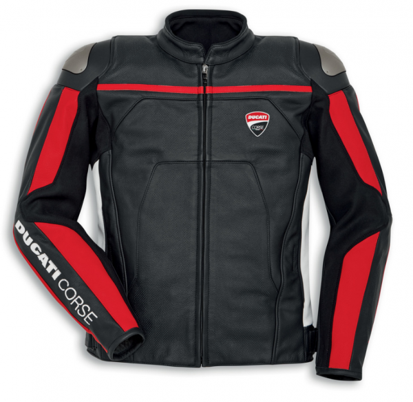 Ducati Original Motorrad LEDERJACKE CORSE C4 Schwarz/ROT Perforiert