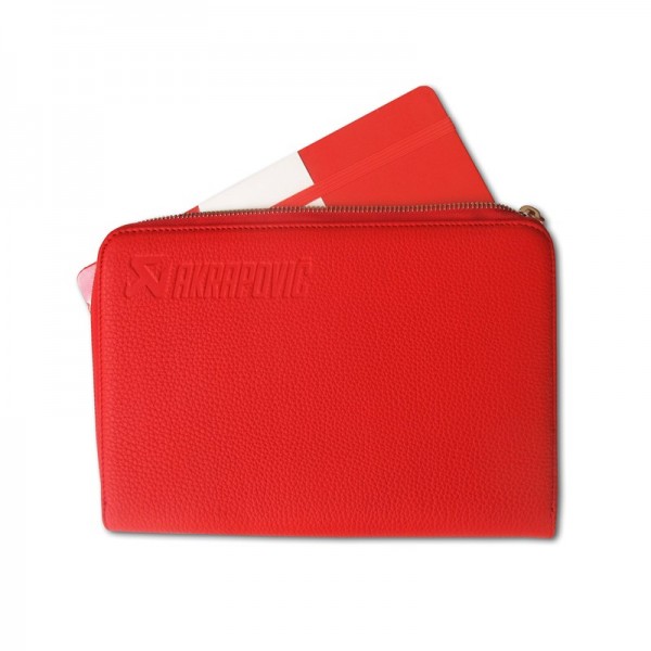 Leather Zip Notebook (S) red