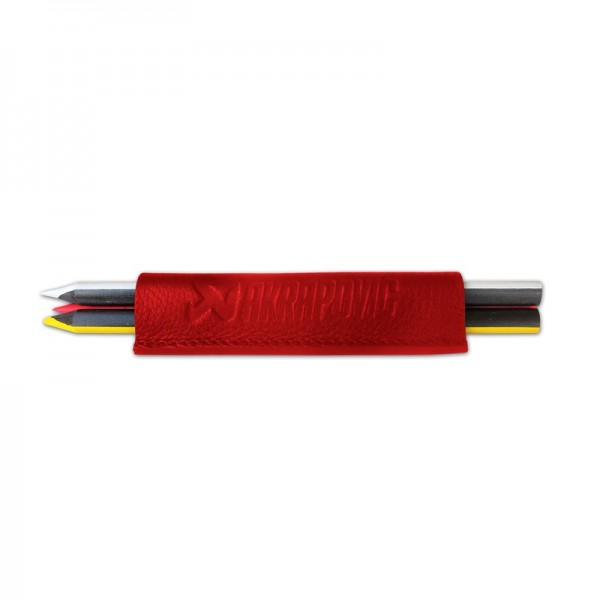 Leather Crayons case - red