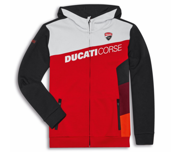 Ducati SWEATSHIRT DC SPORT Herren Weiß/Rot/Schwarz