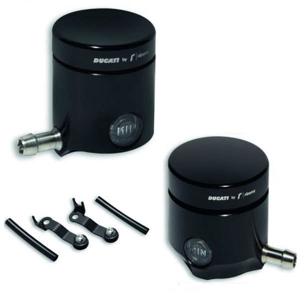 Ducati Rizoma Brems- & Kupplungsflüssigkeitsbehälter Schwarz Set Panigale