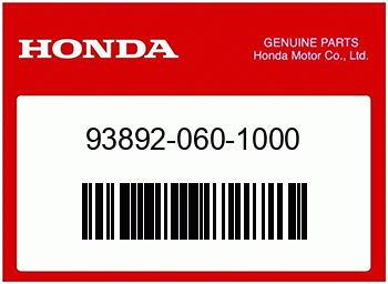 Honda SCHRAUBE MIT SCHEIBE, 6X1, Honda-Teilenummer 938920601000
