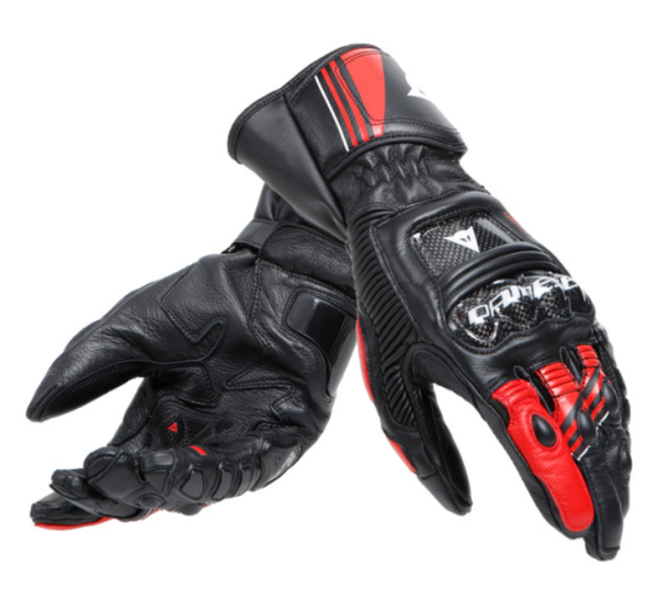 Dainese DRUID 4 Racing Lederhandschuhe schwarz/rot