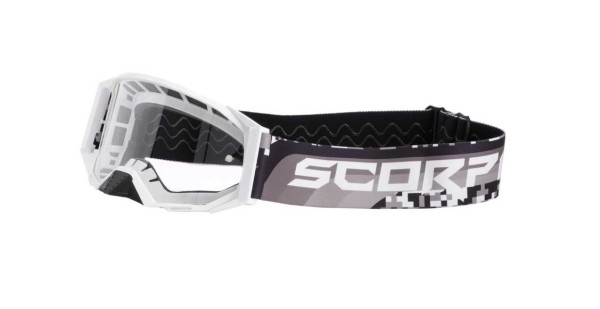 SCORPION Motocross Brille weiss-schwarz