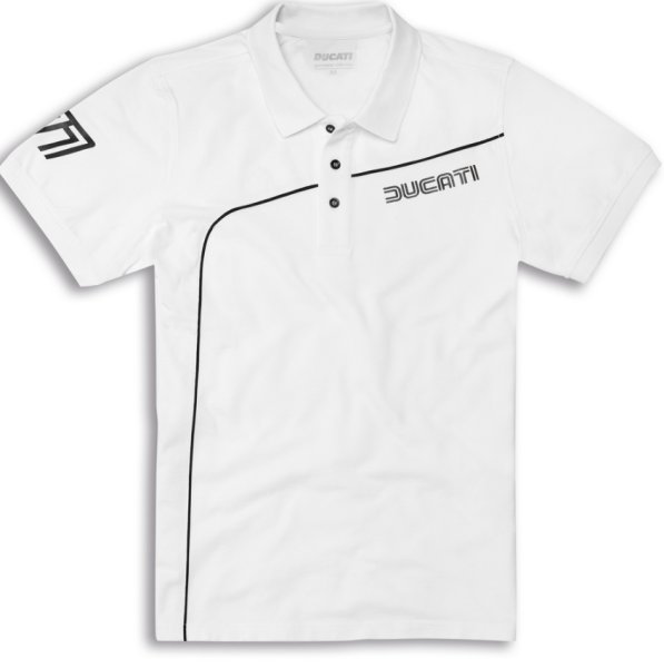 Ducati Original POLO 77 Shirt kurzarm WEISS