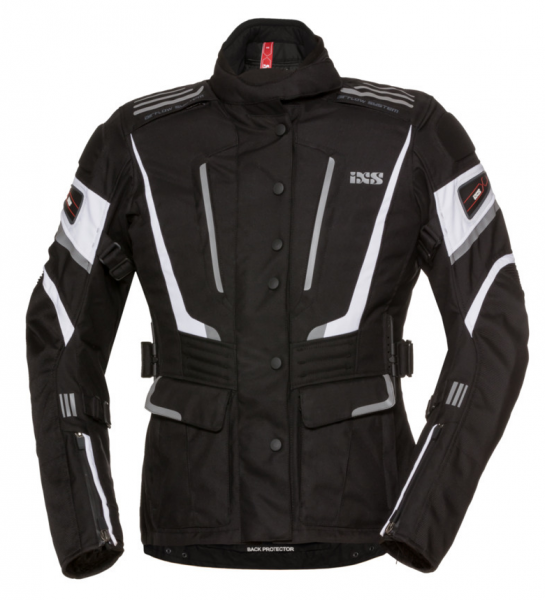 IXS Motorrad Tour Damen Jacke Powells-ST schwarz-weis