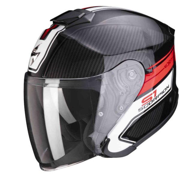 Scorpion EXOS1 CROSSVILLE JETHELM SchwarzRot Jethelme Helme