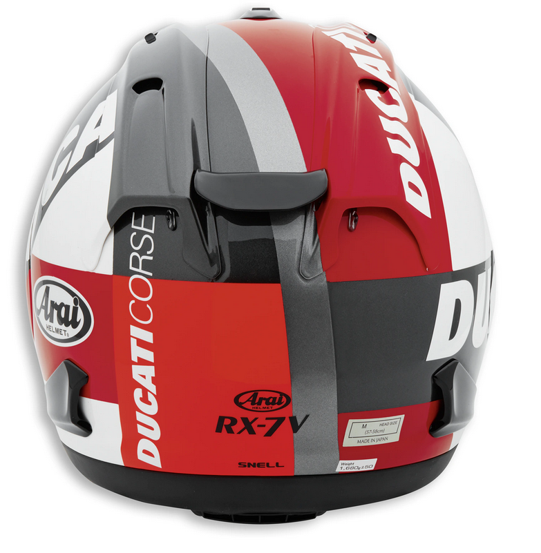DUCATI Arai RX-7 V Corse V5 Helm Integralhelm Helmet weiß rot NEU !! 