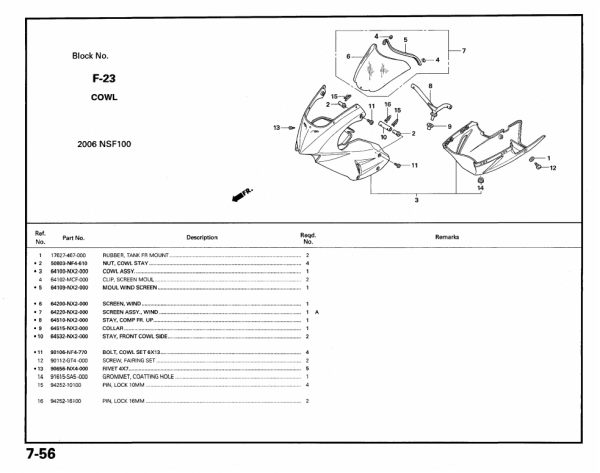 Honda Original STAY, COMP FR. UP