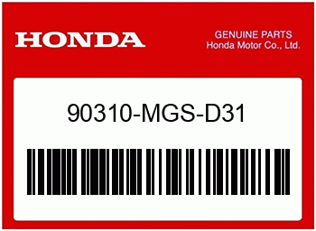 Honda MUTTER, HEX., 10MM (LINKS, Honda-Teilenummer 90310MGSD31