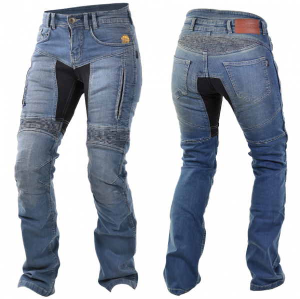 TRILOBITE verstärkte Aramid Motorrad JEANS PARADO CE DAMEN BLAU