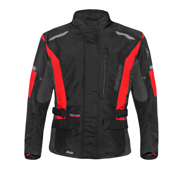 Germot Textiljacke Aron Junior schwarz/rot wasserdicht