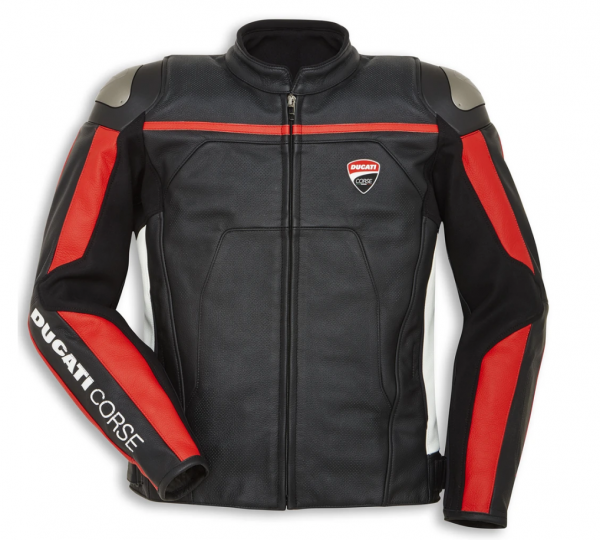 Ducati Motorrad LEDERJACKE CORSE C4 schwarz / rot