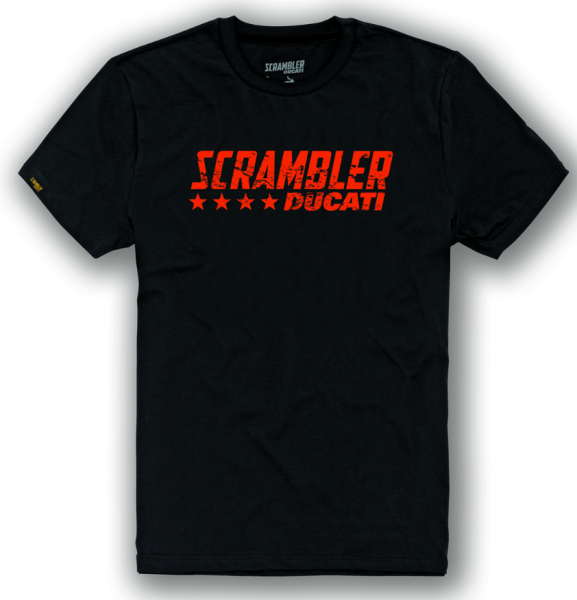 Ducati Original T-Shirt BLACK FLIP SCRAMBLER Schwarz