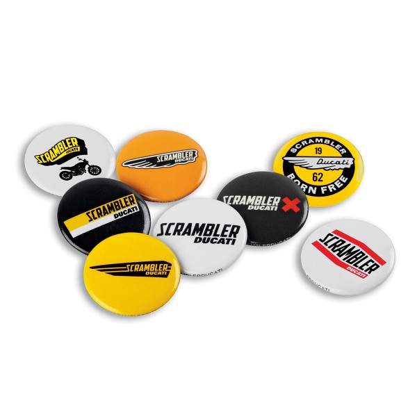 Ducati Scrambler Pin Logos Set