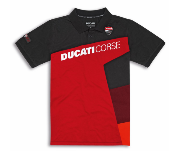 Ducati Original DC SPORT POLO-SHIRT ROT/SCHWARZ