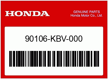 Honda KEGELKOPFSCHRAUBE, 6X14, Honda-Teilenummer 90106KBV000