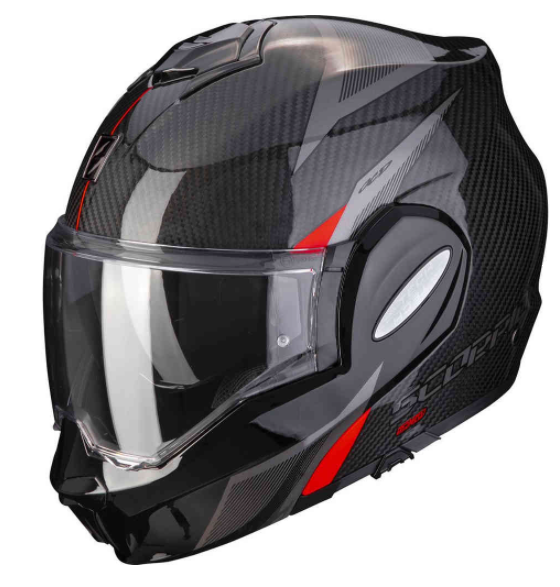 Scorpion KLAPPHELM EXO-TECH CARBON TOP Schwarz-Rot