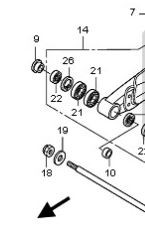 Honda HUELSE A., DREHZAPFENABSTÜTZUNG 52141MERR60